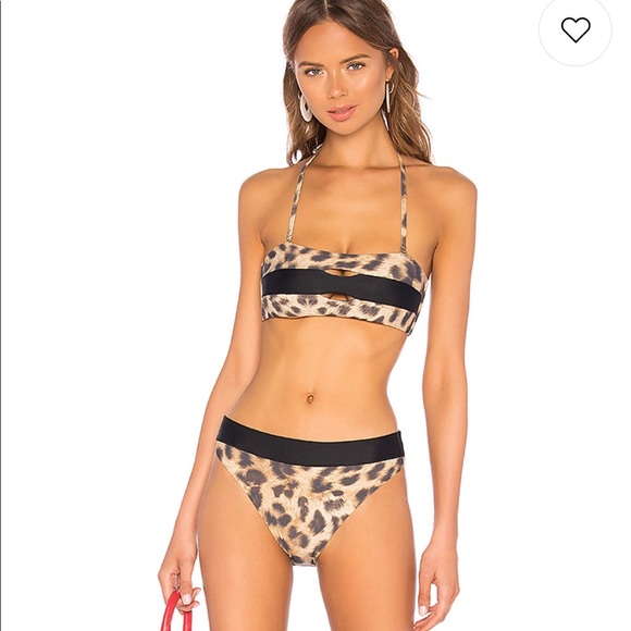 PilyQ Leopard Bandeau Bikini Set - NWT - Small - Picture 3 of 6
